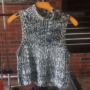 High neck knit tank top